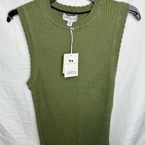 Olive Green Ribbed Tank Top